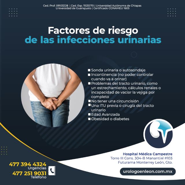 Factores de riesgo de las infecciones urinarias.